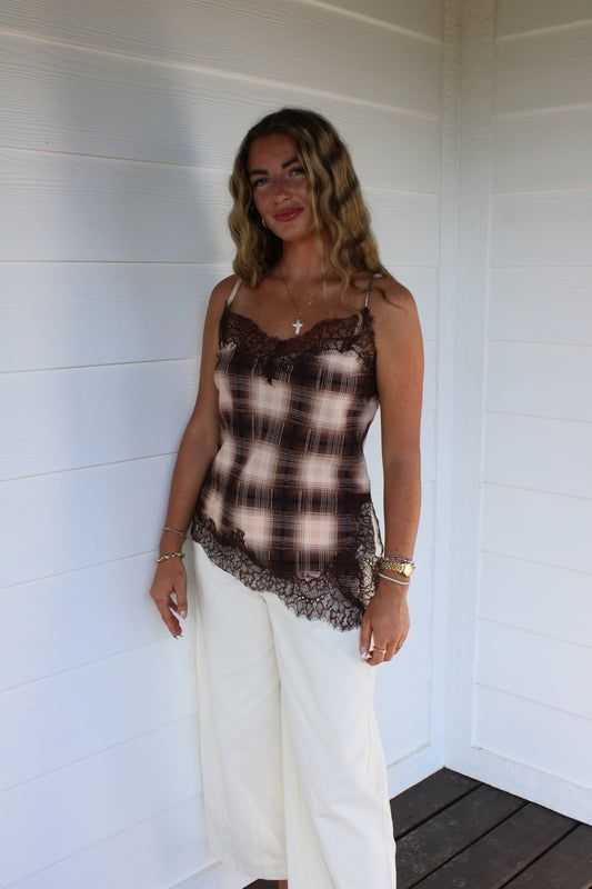 Mocha Muse Lace Tank