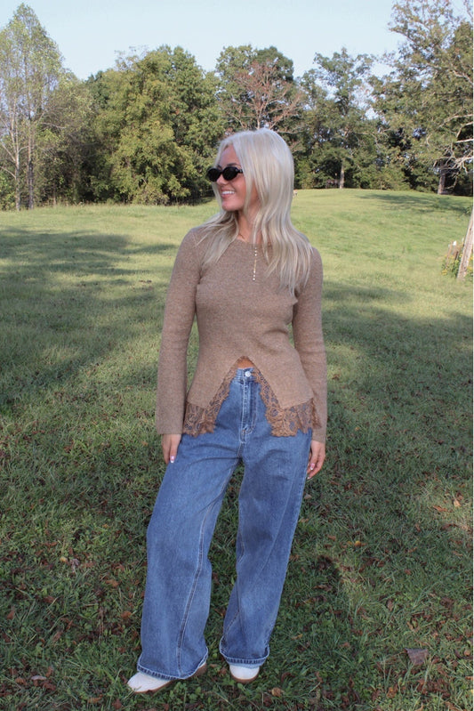 Butterscotch Lace Sweater