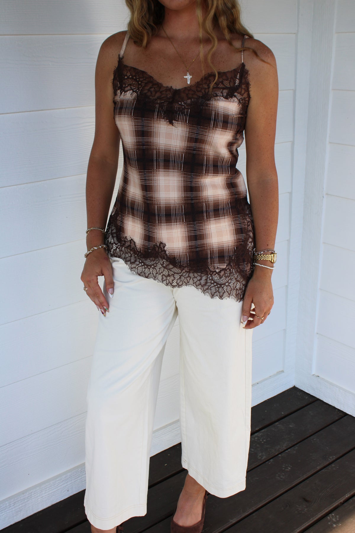 Mocha Muse Lace Tank