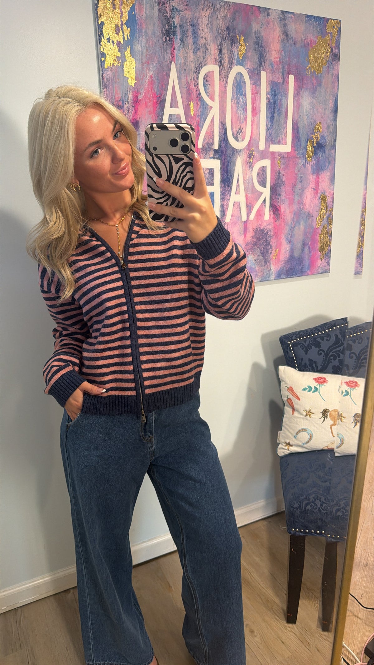 Denim & Pink Rodeo Cardigan