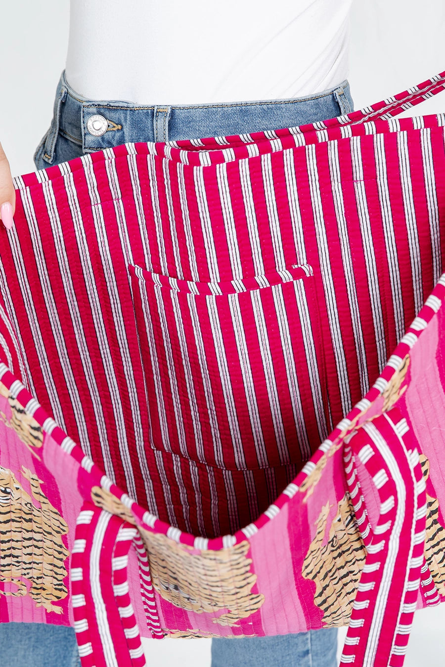 Pink Noel Tiger Tote