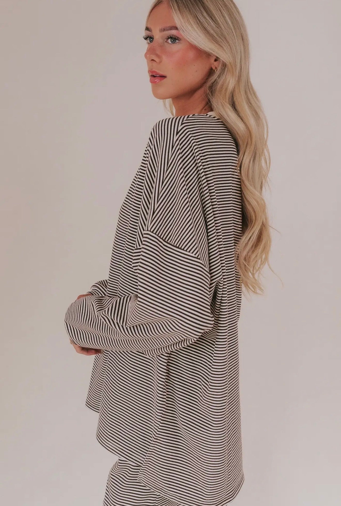 Mocha Morning Stripe Top (PREORDER 1/2 WEEKS)