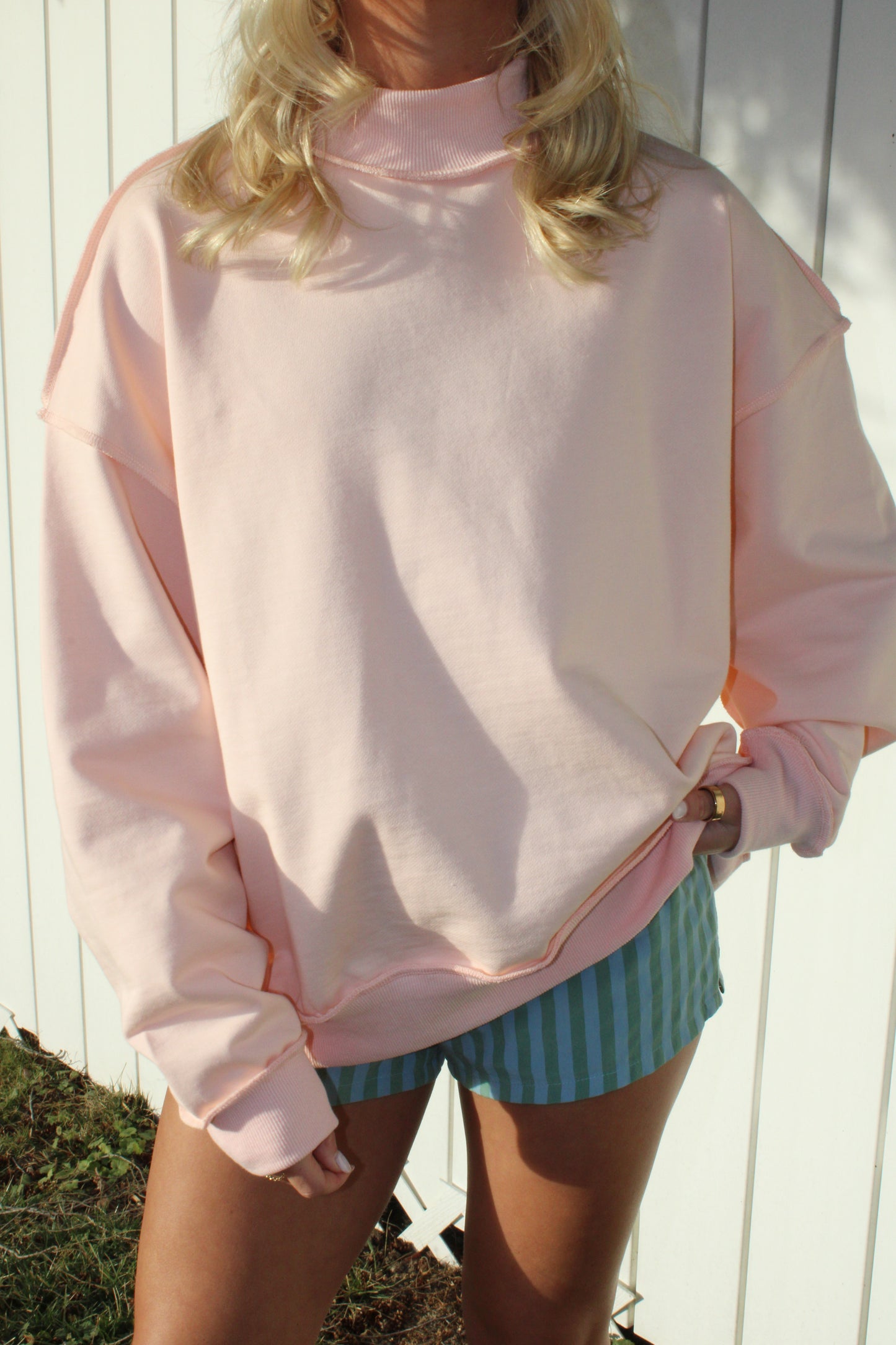 Blushing Peach Mockneck