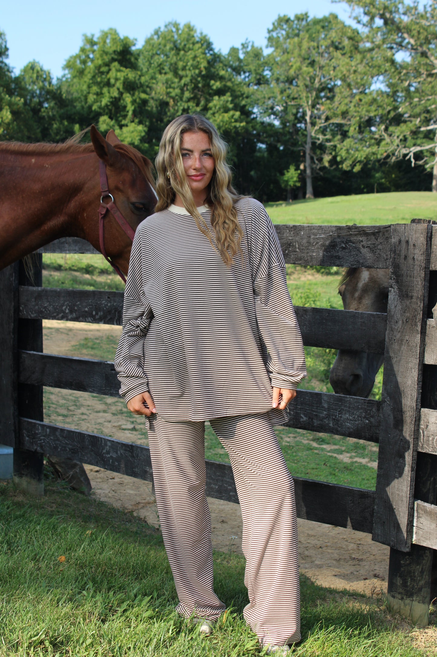 Mocha Morning Stripe Top (PREORDER 1/2 WEEKS)