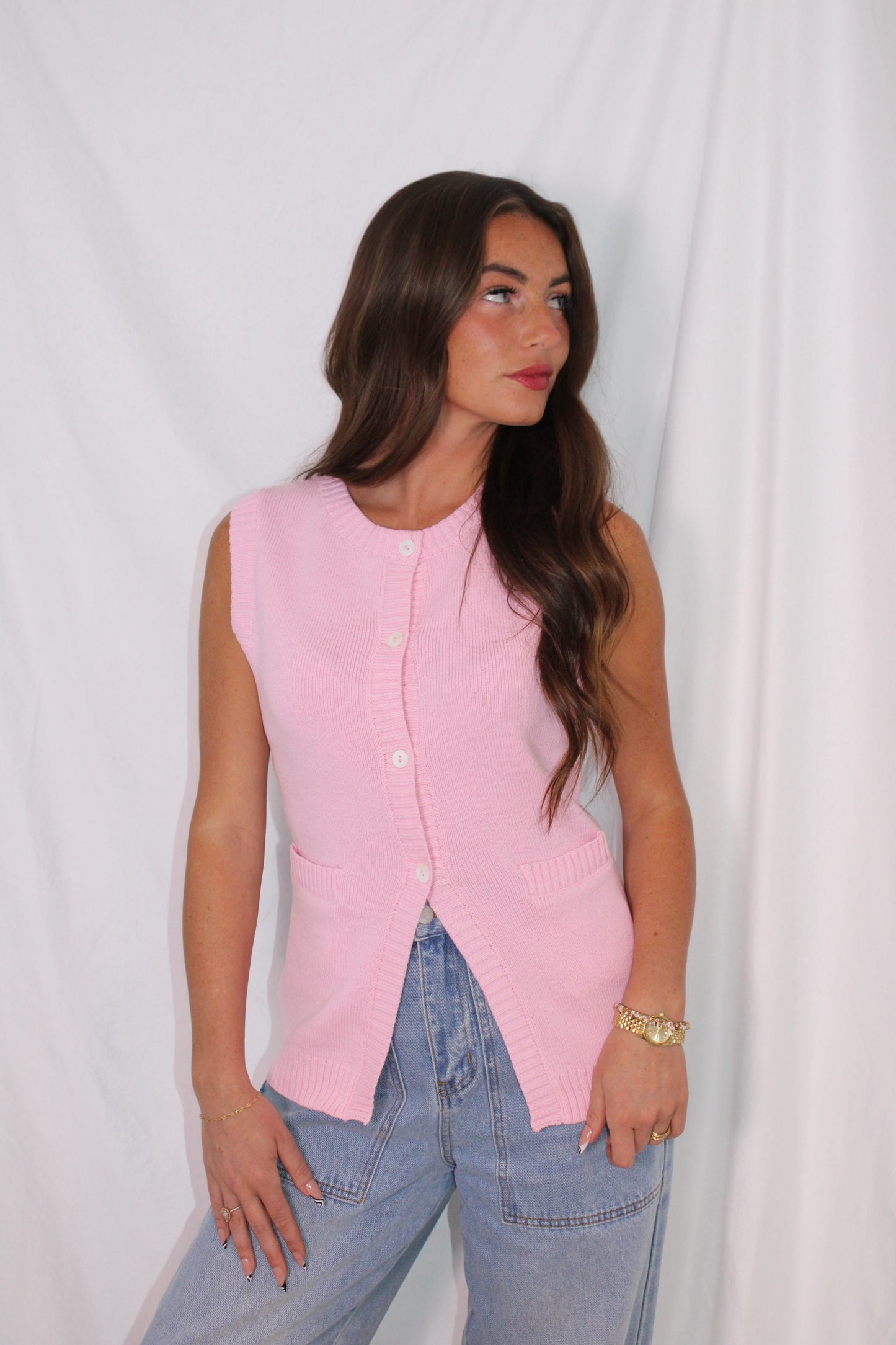 Sweetheart Button Knit