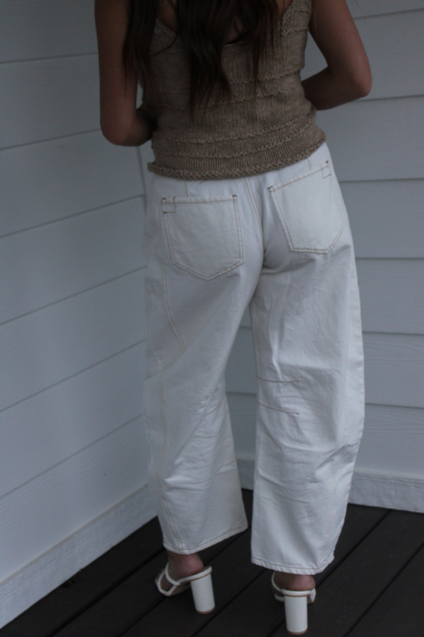 Liora Barrel Jeans - White