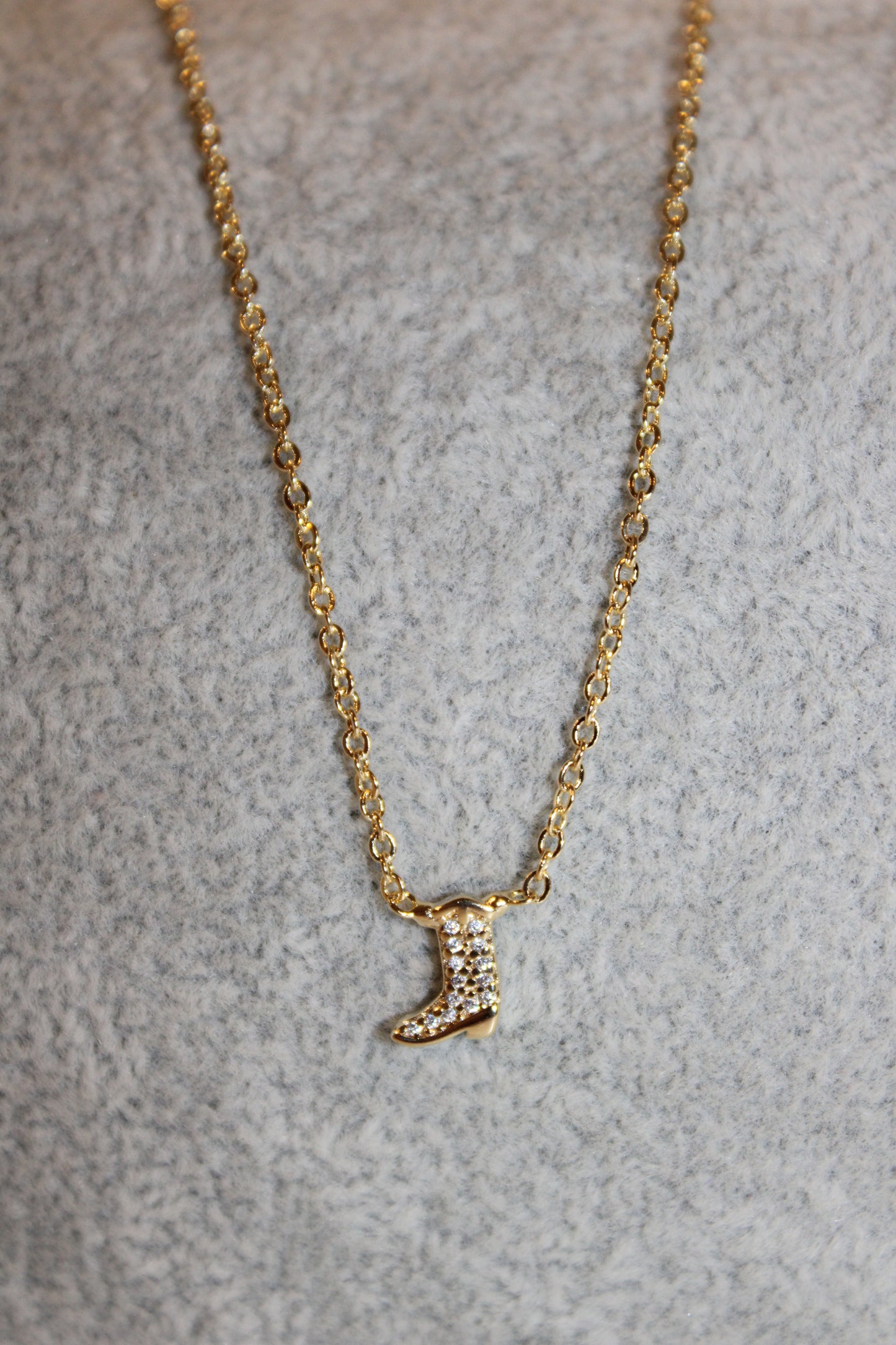 Saddle & Shine Boot Necklace