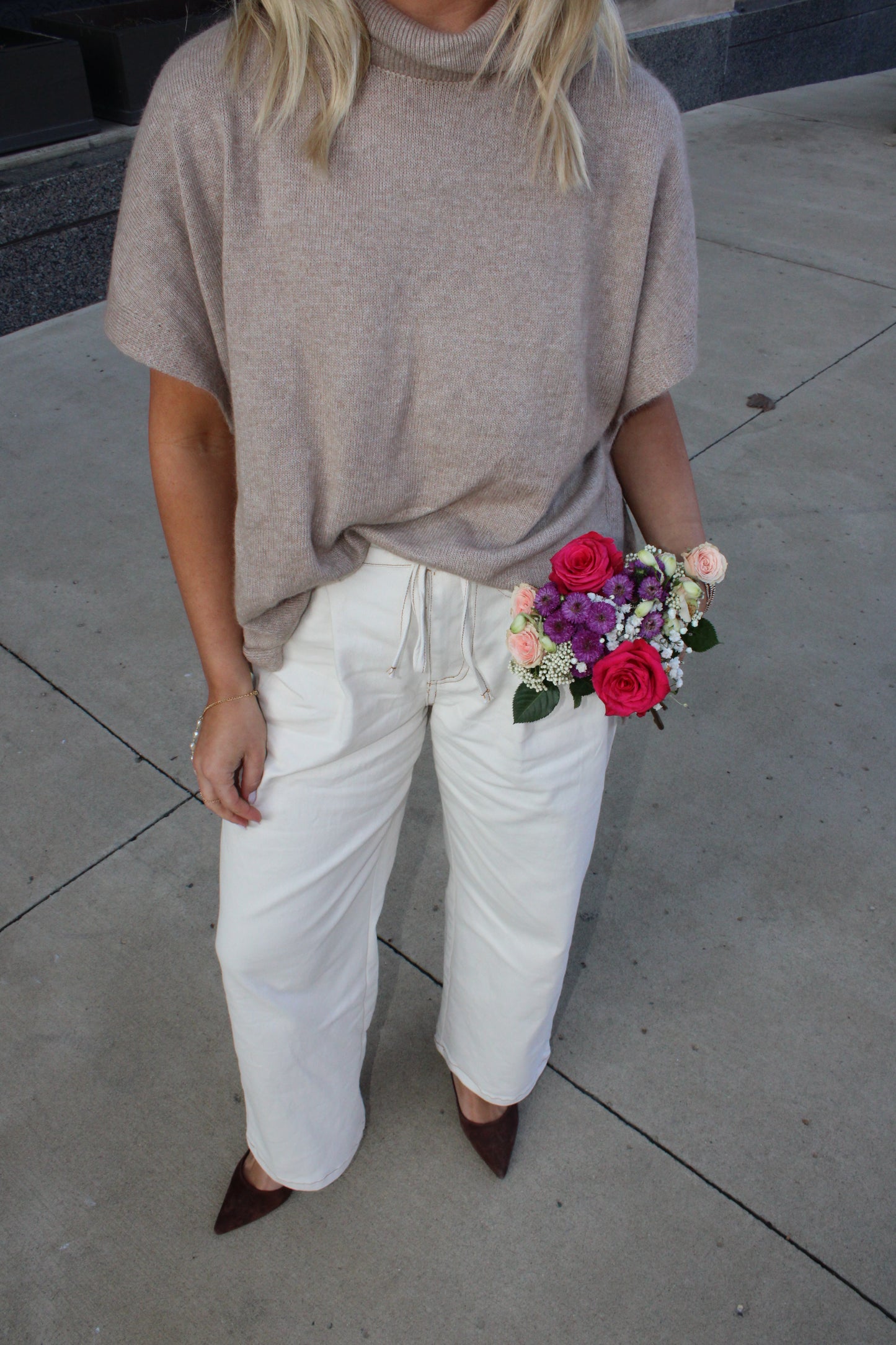 Champagne Twill Tie Pants