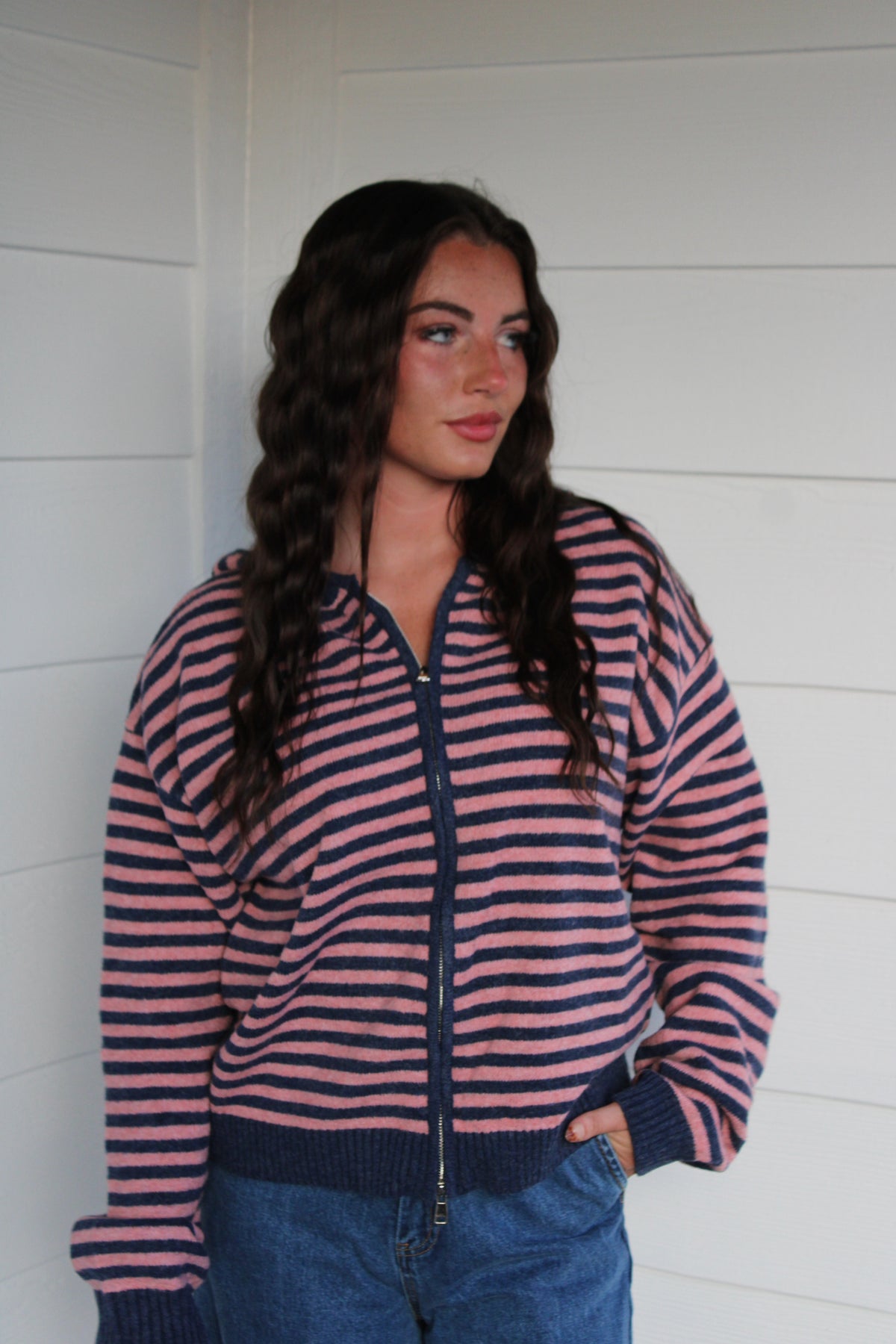 Denim & Pink Rodeo Cardigan