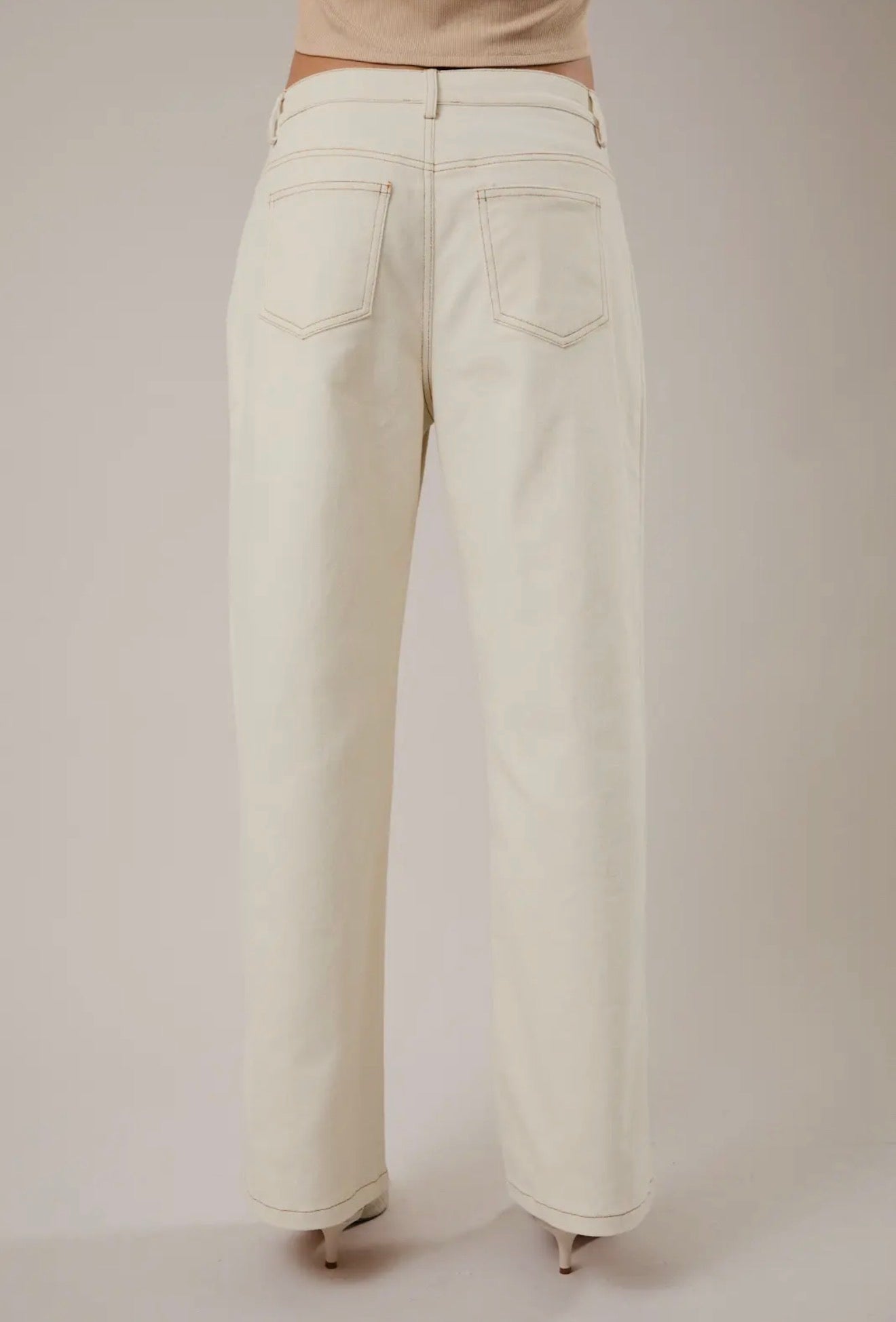 Champagne Twill Tie Pants