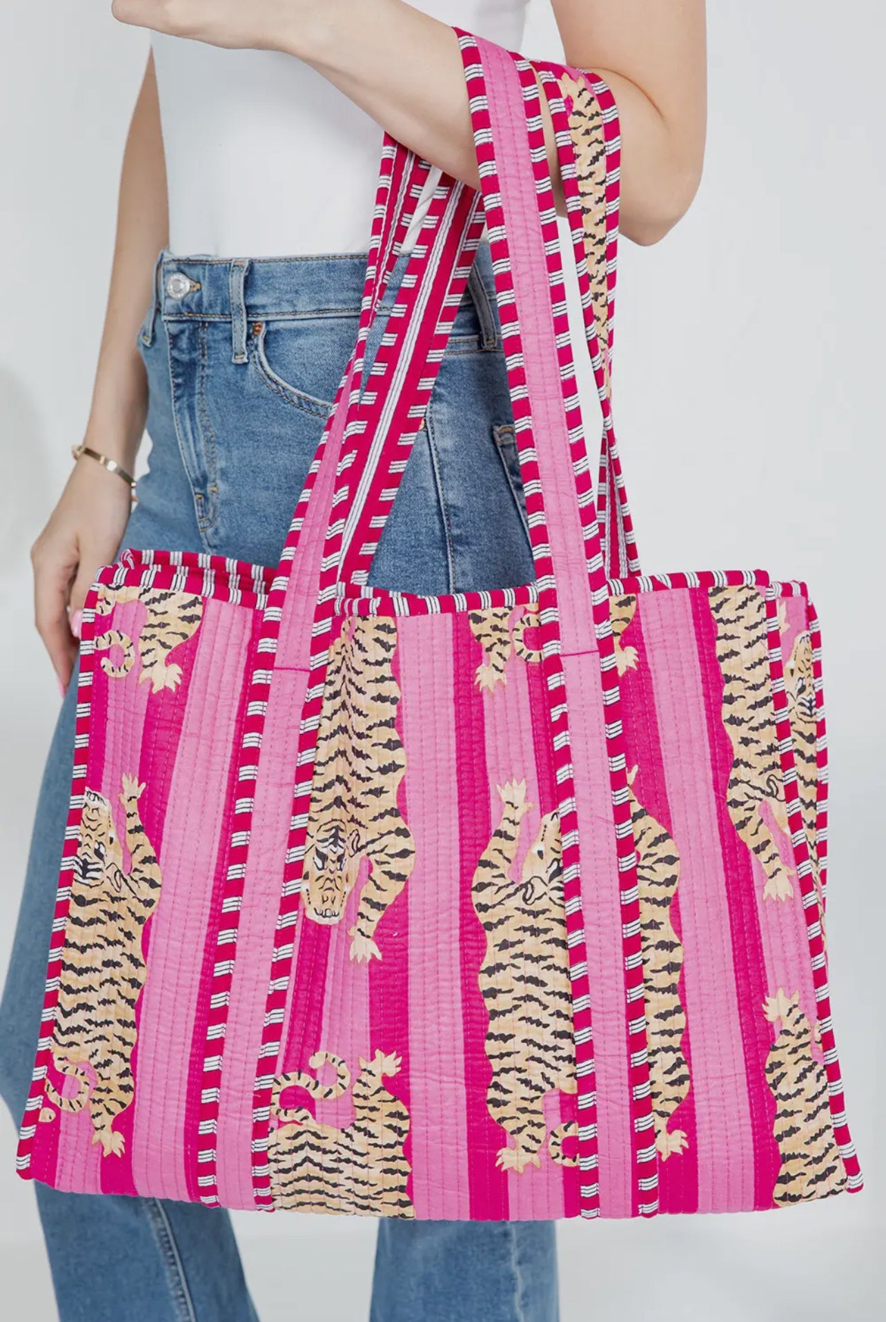 Pink Noel Tiger Tote