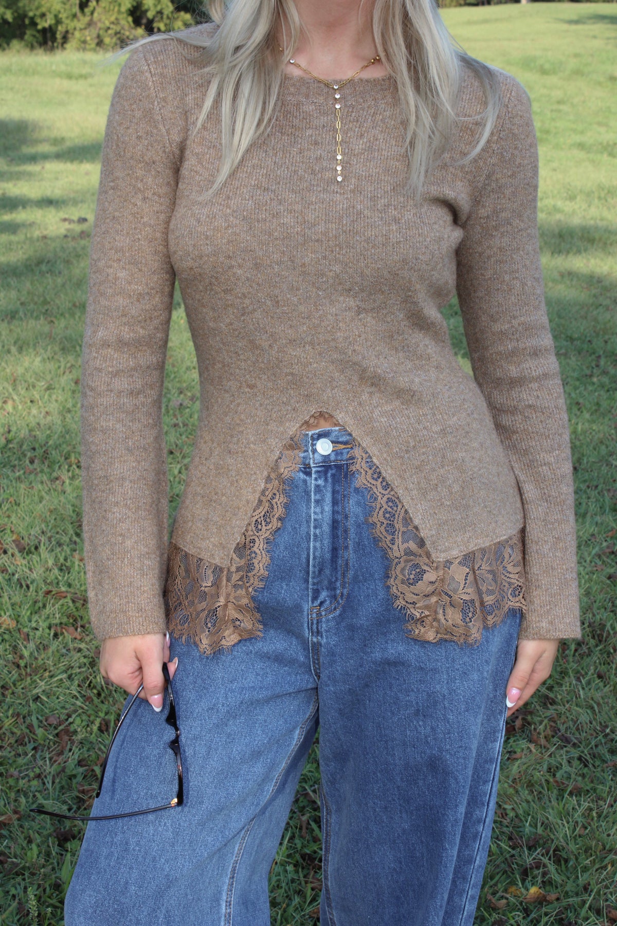 Butterscotch Lace Sweater