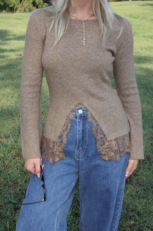 Butterscotch Lace Sweater