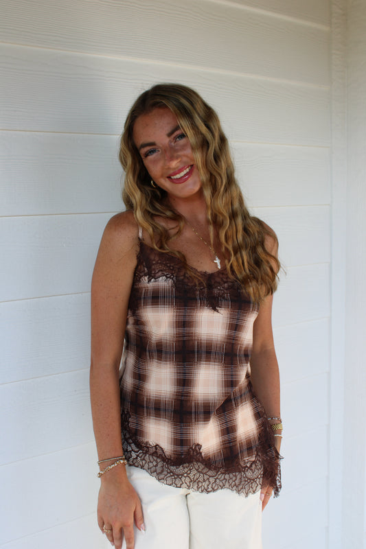 Mocha Muse Lace Tank