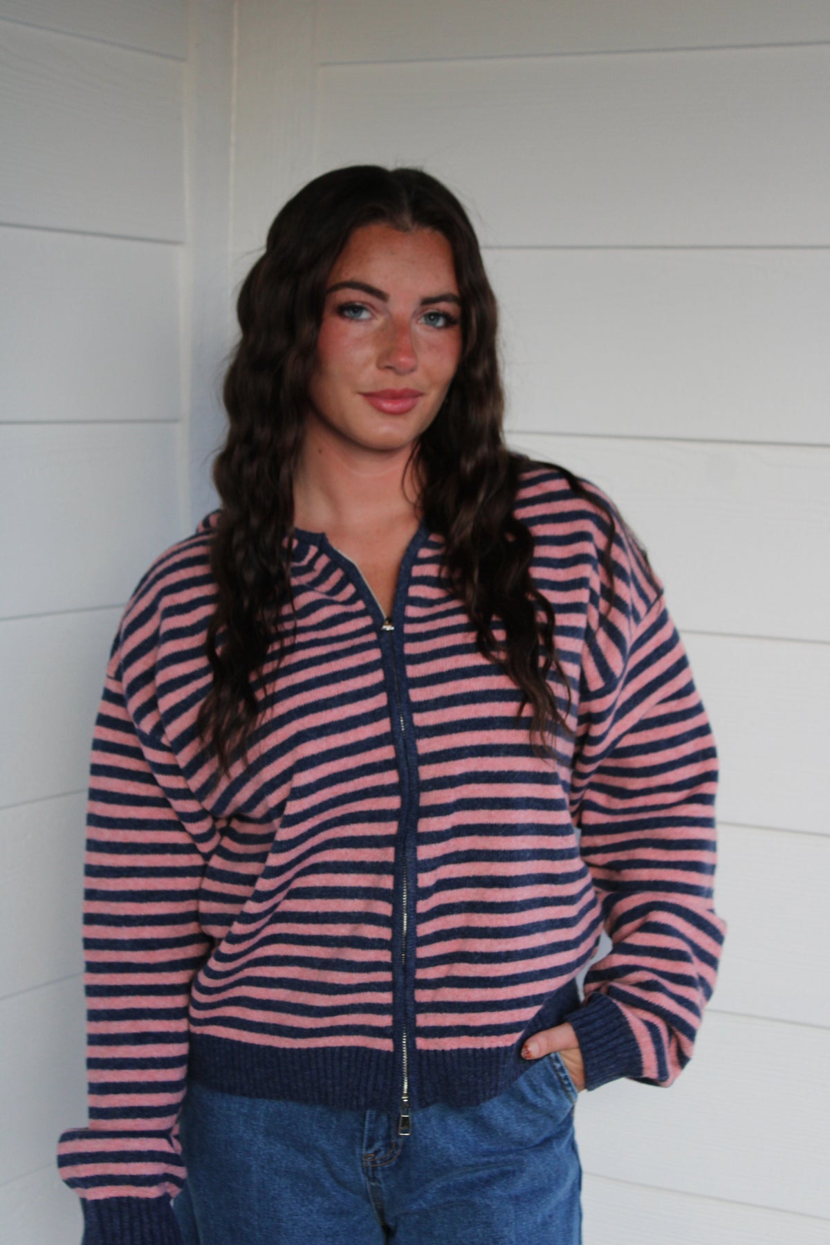 Denim & Pink Rodeo Cardigan