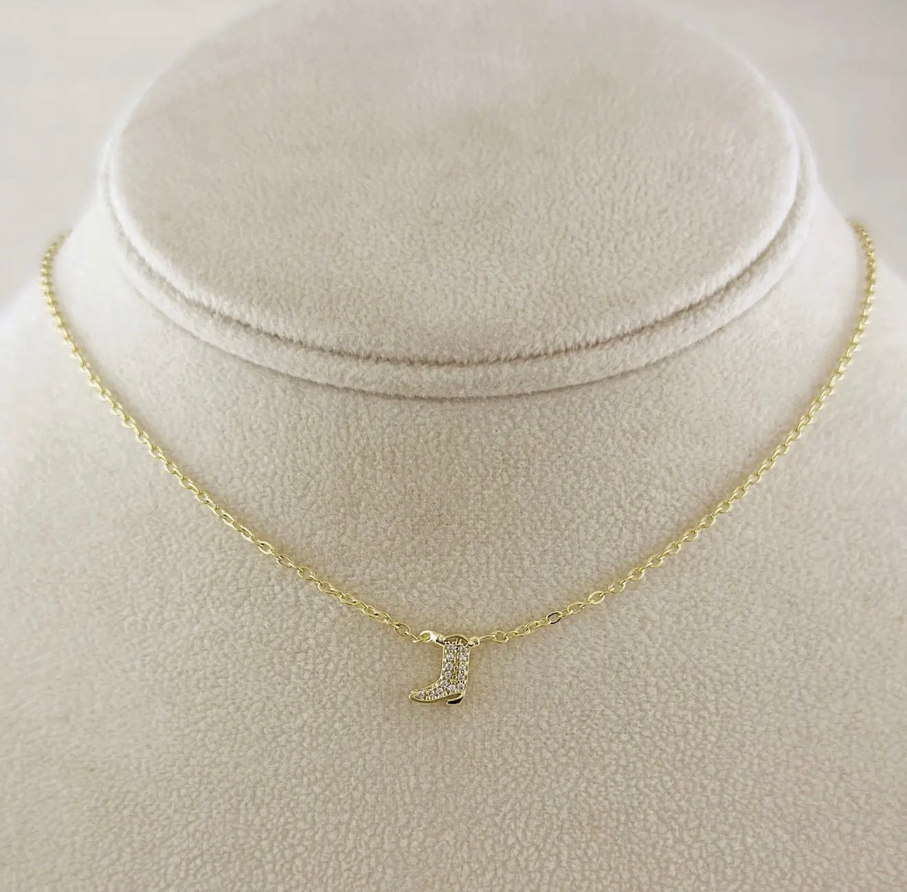 Saddle & Shine Boot Necklace