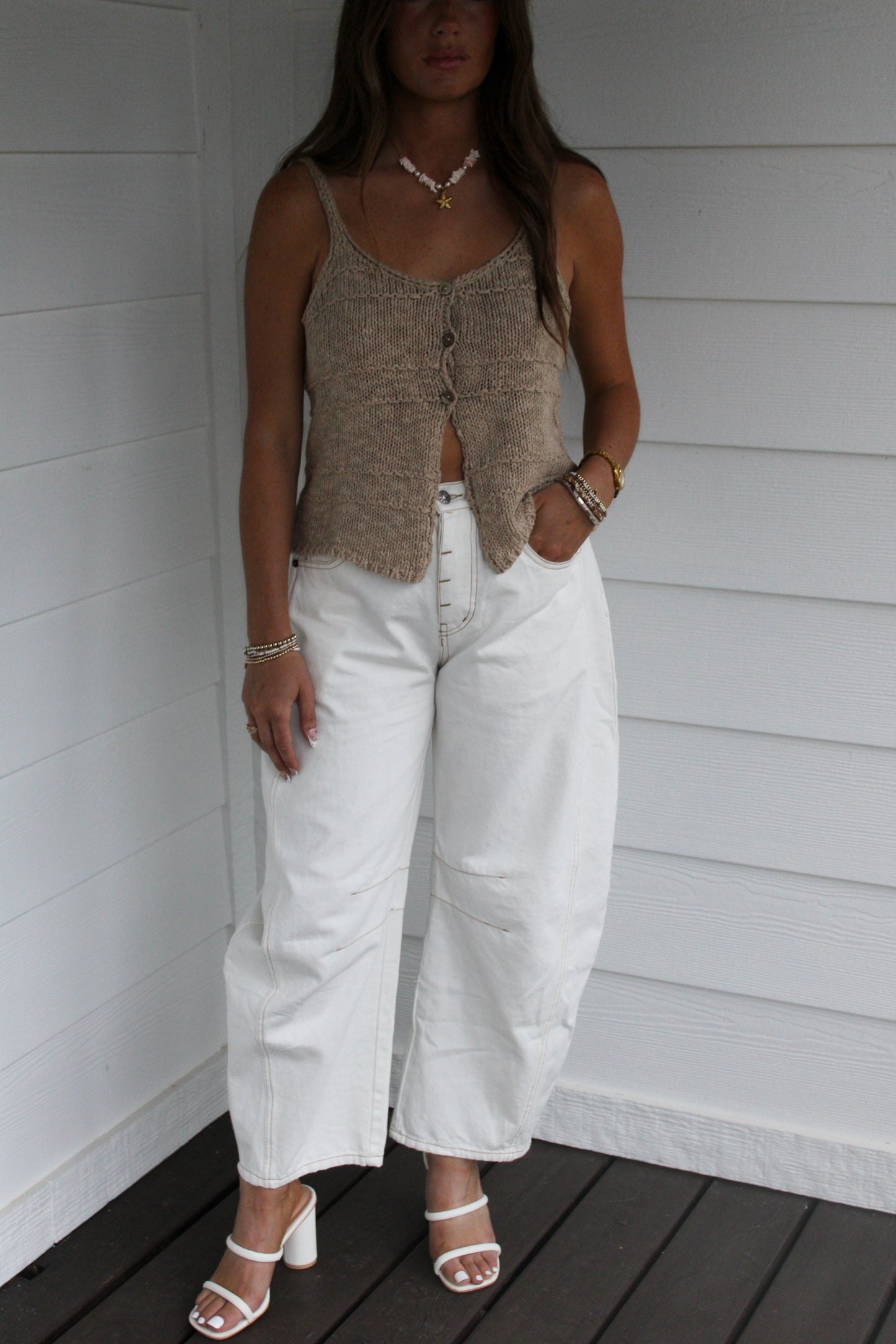 Liora Barrel Jeans - White